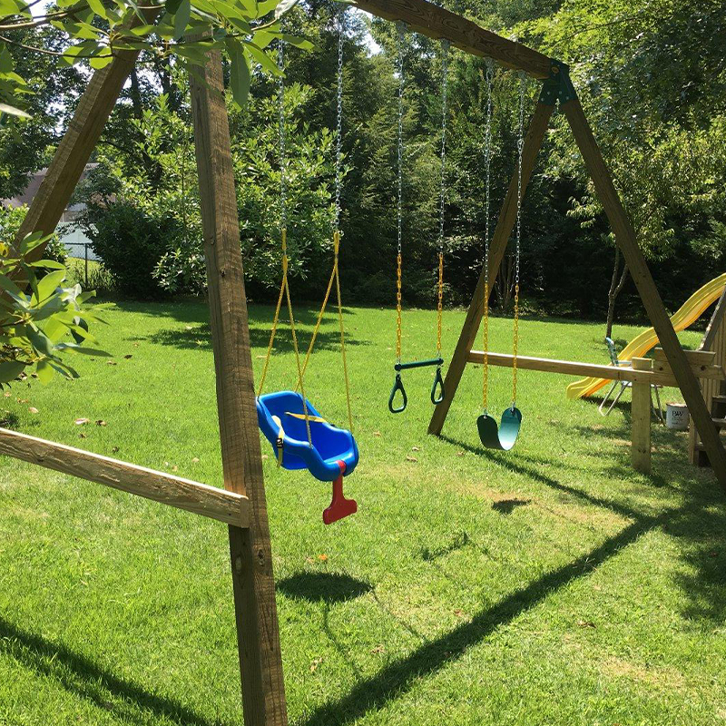 Lesní zelený železný řetěz Dětská houpačka hrazda